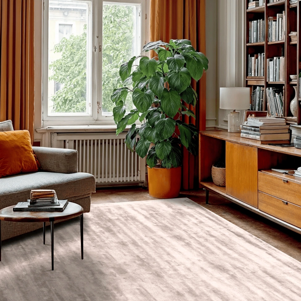 Tapis en viscose 'Jodhpur' - Gris clair/Beige