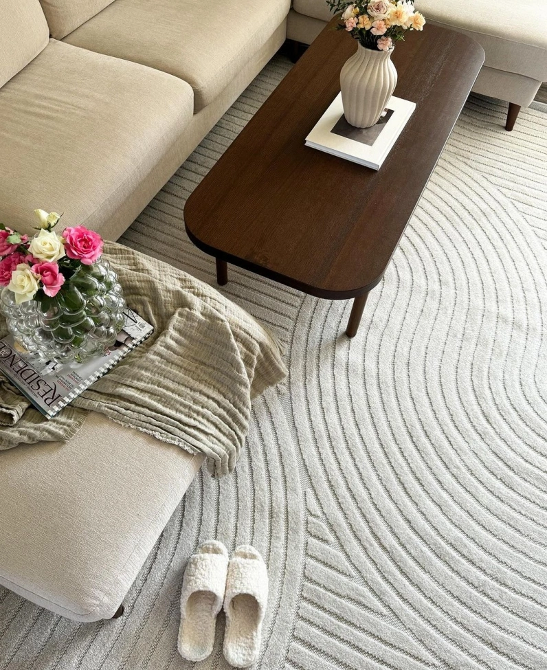 Tapis à poils longs 'Shaggy Indoor-Outdoor' - Crème