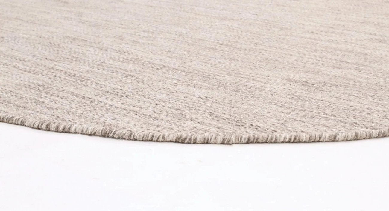 Tapis rond 'Dhurry' - Beige