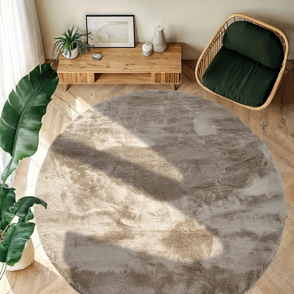 Tapis rond 'Aranga Super Soft Fur' - Brun