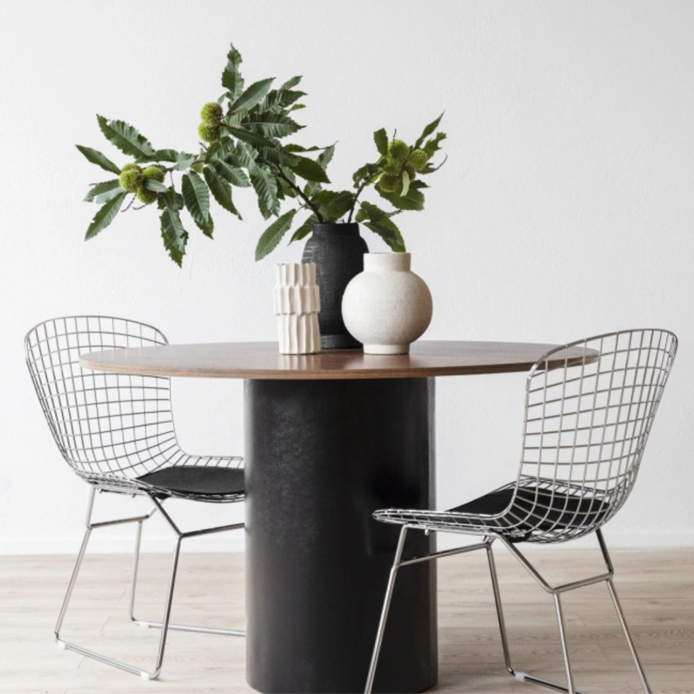 Table à manger 'Rounded' Ronde 120cm - Noyer