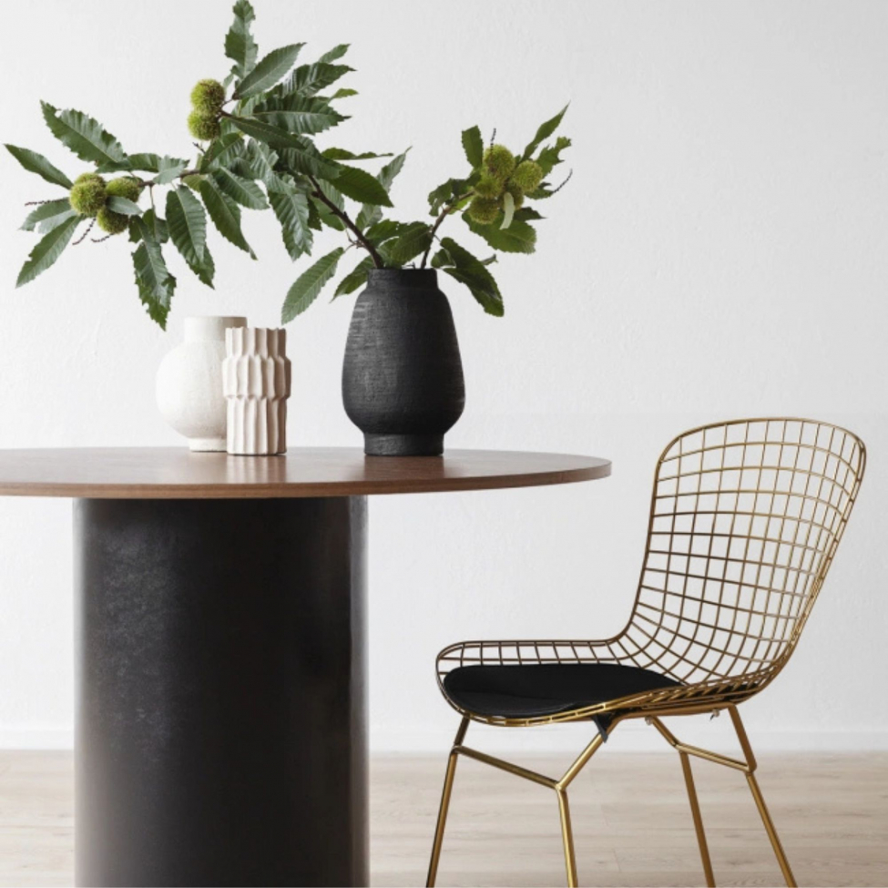 Table à manger 'Rounded' Ronde 120cm - Noyer