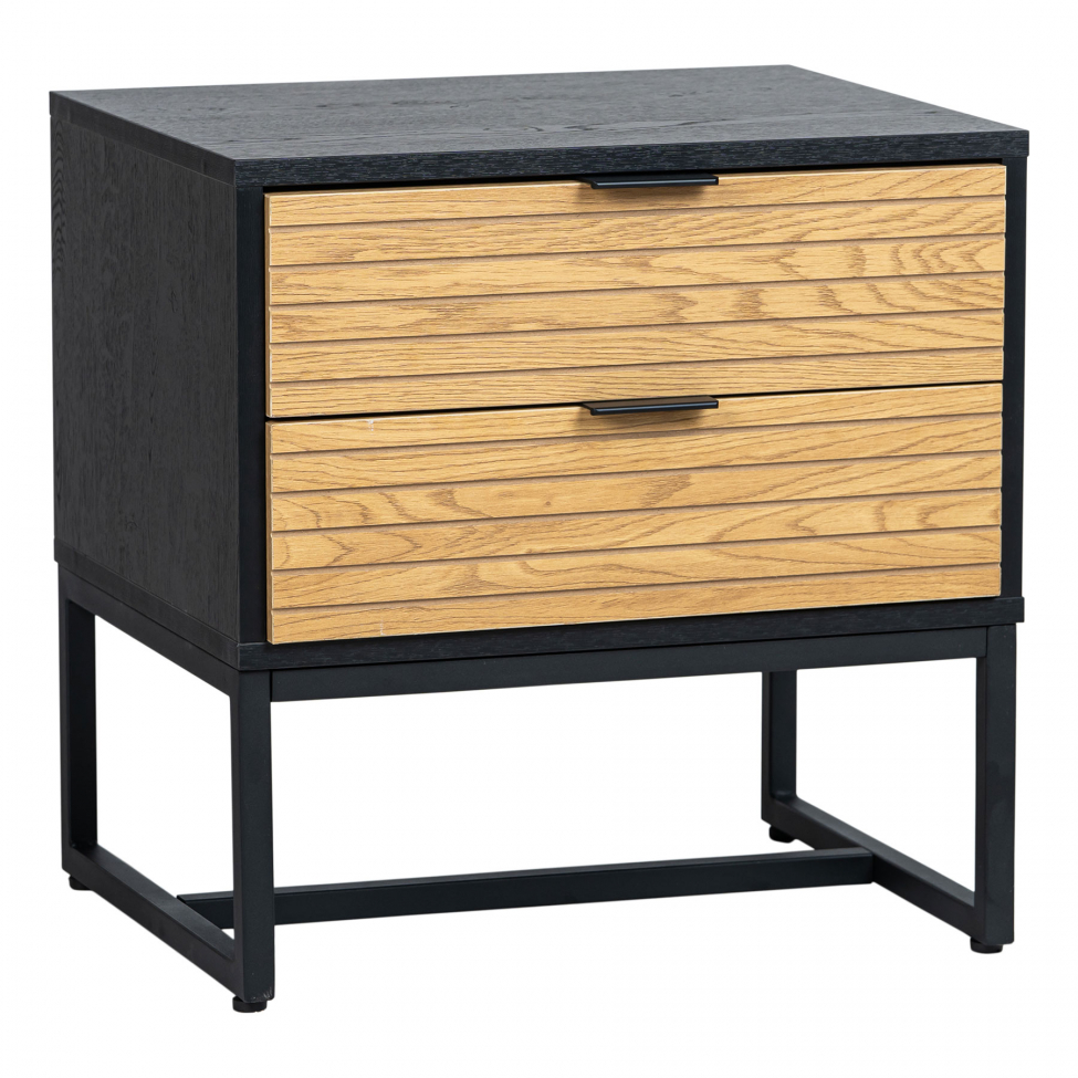 Table de nuit 'Line' - Chêne/Noir