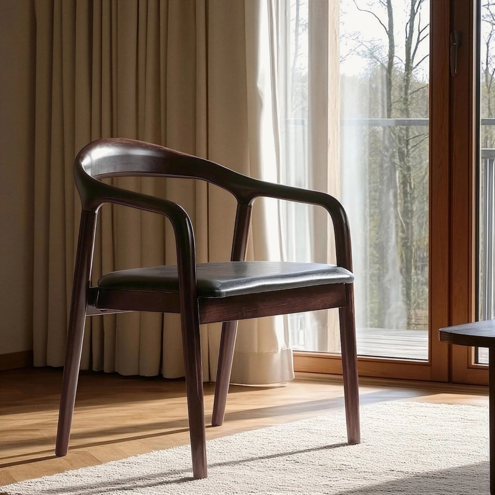Chaise à bras 'Aspa' - Brun foncé