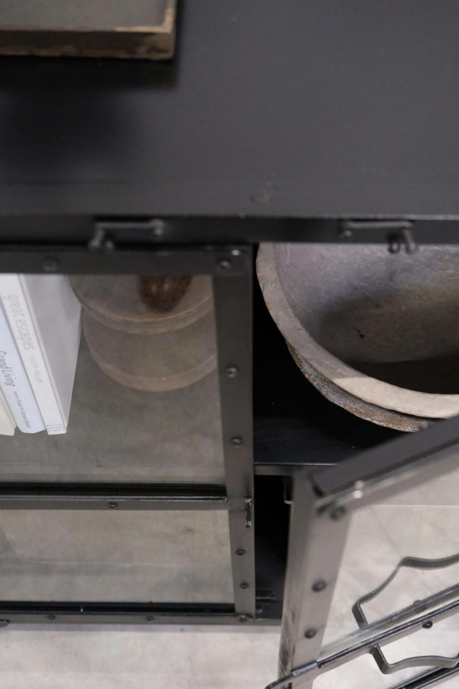 Petite vitrine avec 2 portes 'Barack' - Noir