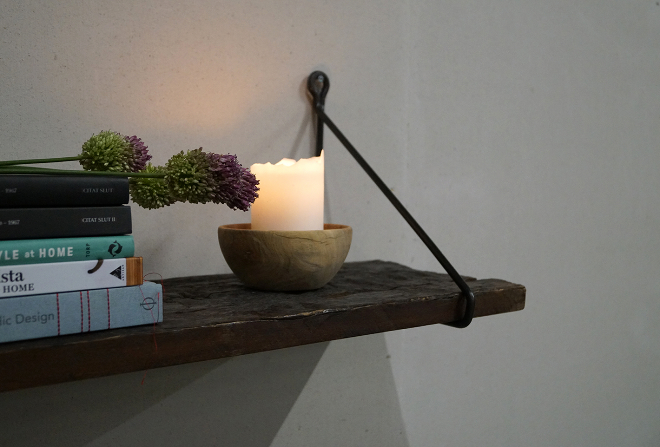 Étagère 'Adel' Vintage - Bois/ Laiton