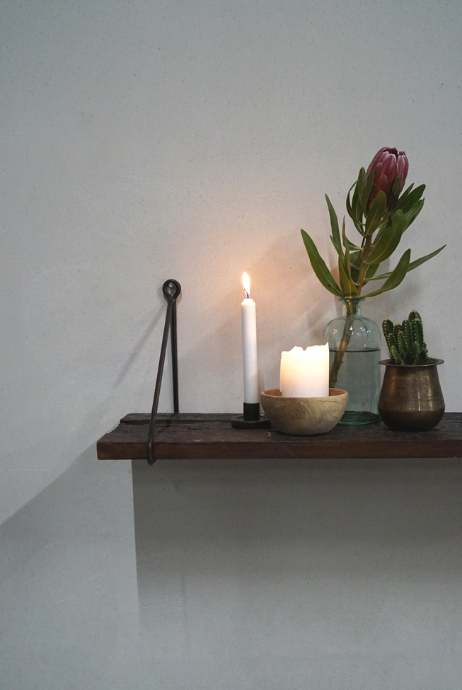 Étagère 'Adel' Vintage - Bois/ Laiton