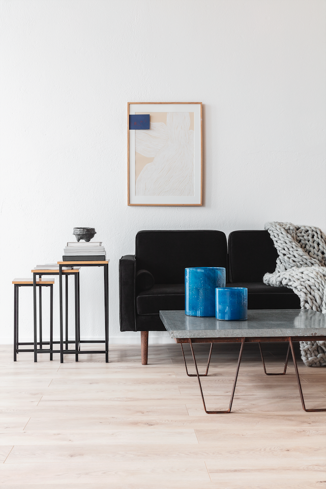 Table basse 'Grums' 3 pièces - Noir/Bois