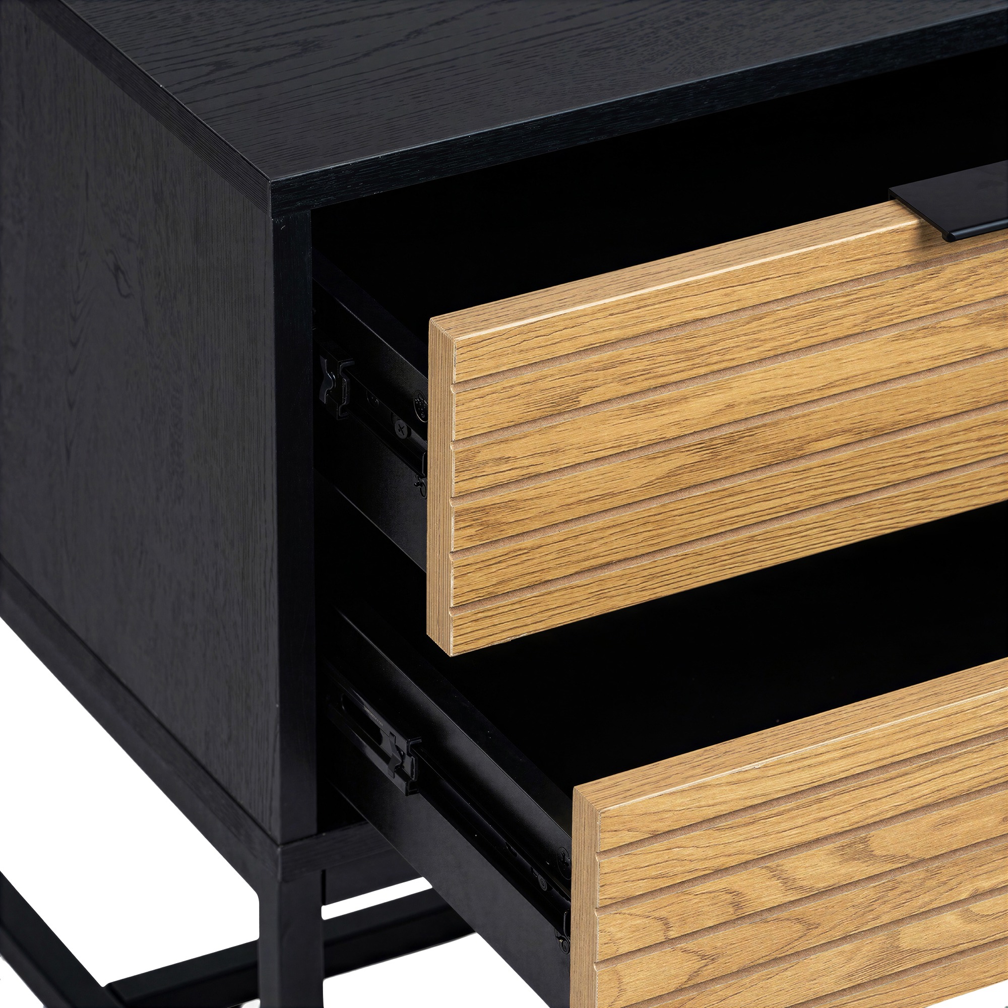 Table de nuit 'Punt' - Chêne/Noir