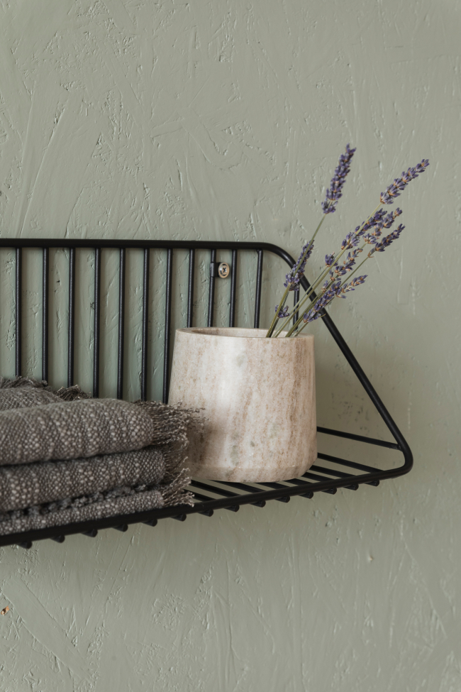 Étagère murale 'Strings' - Noir/Métal