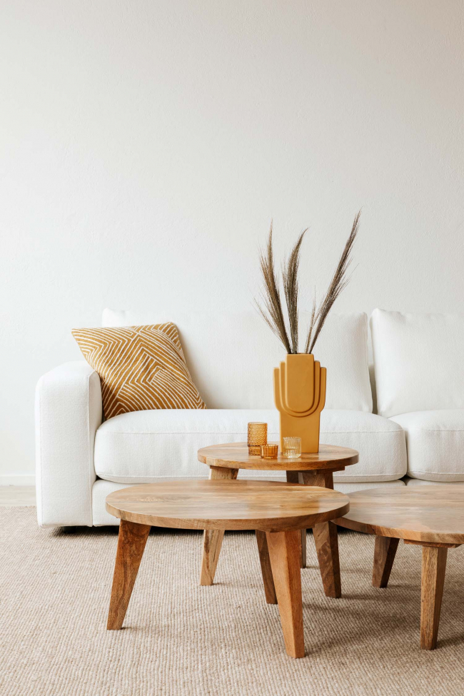 Table basse Vintage Ronde 65cm - Nature