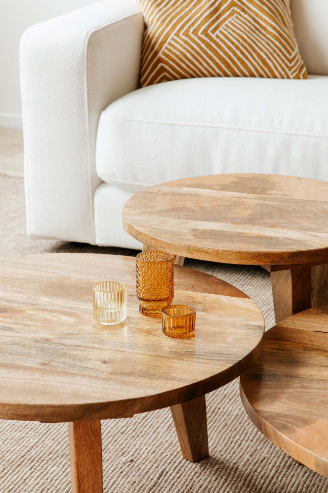 Table basse 'Vintage' Ronde 50cm - Nature