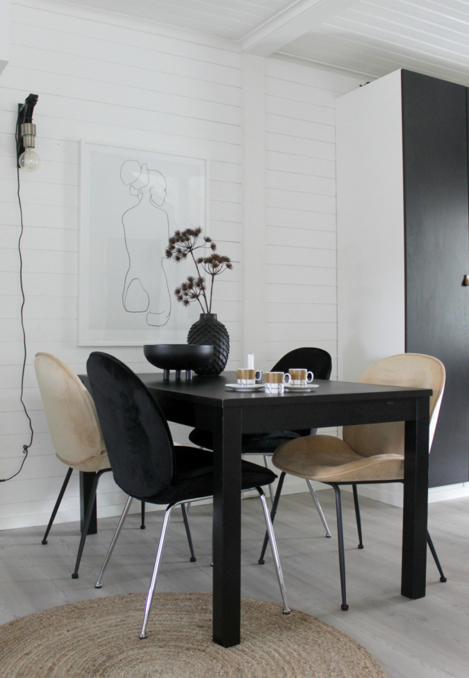 Chaise 'Lux' - Noir/Argent