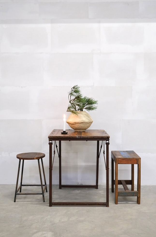 Tabouret 'Umut' - Bois recyclé