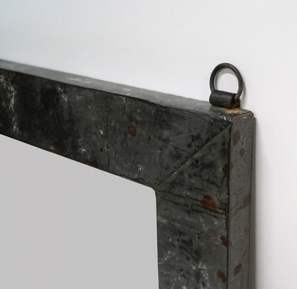 Miroir avec cadre en fer Vintage - Gris