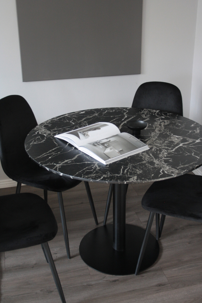 Table à manger 'Marbleous' Ronde 100cm - Noir