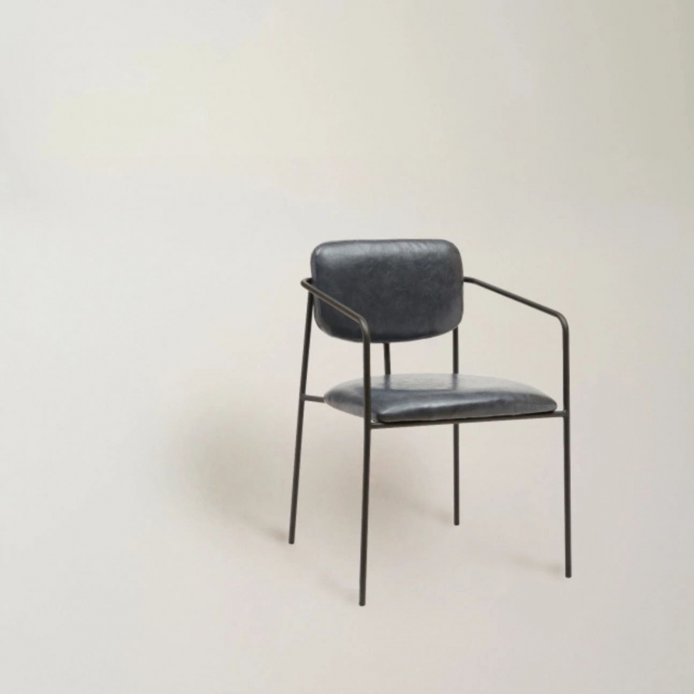 Fauteuil à accoudoirs 'Ebba' - Gris foncé