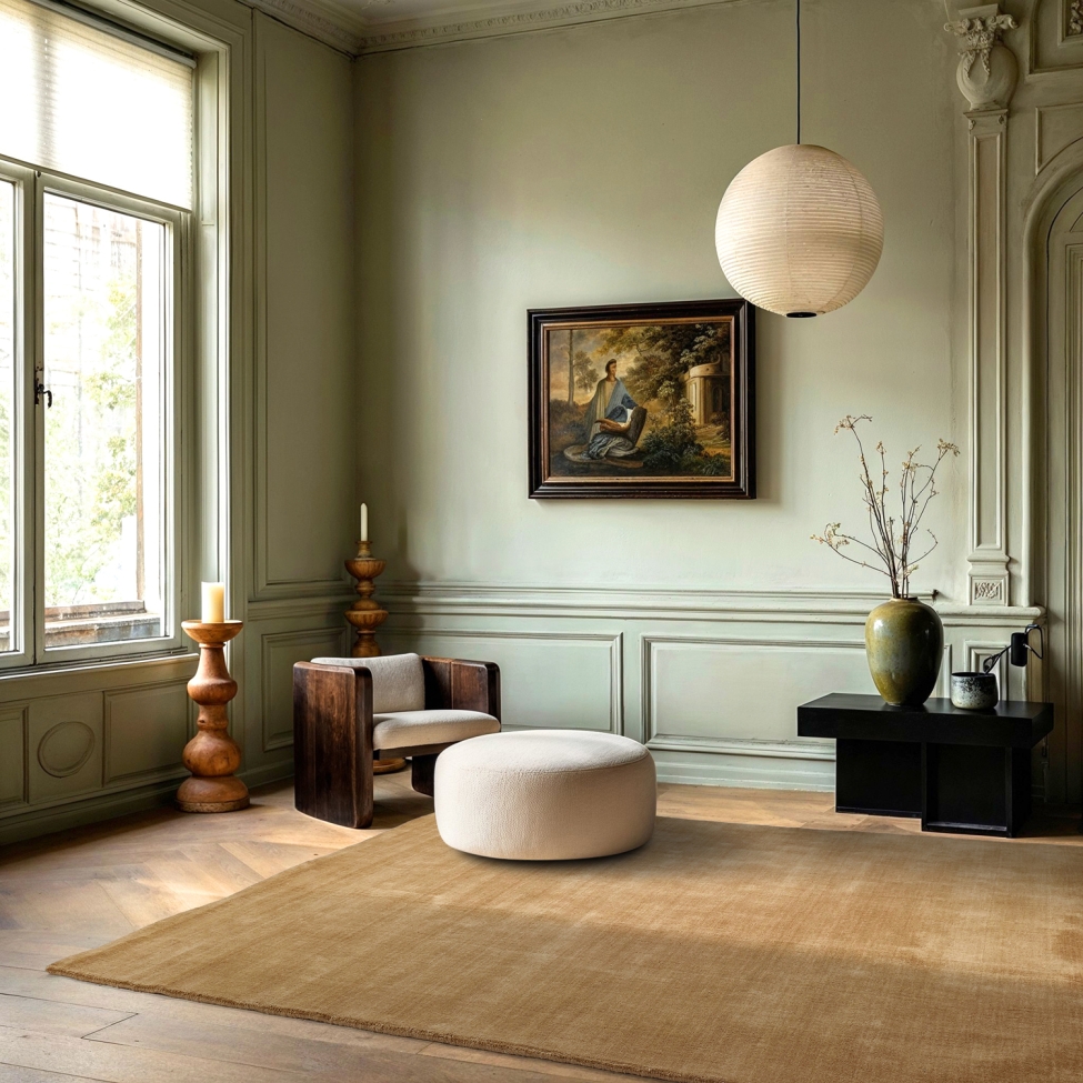 Tapis en laine 'Rozen Handloom Wool Premium' - Beige