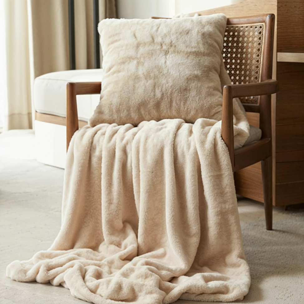Housse de coussin ' Aranga Super Soft ' 45 x 45 cm - Beige