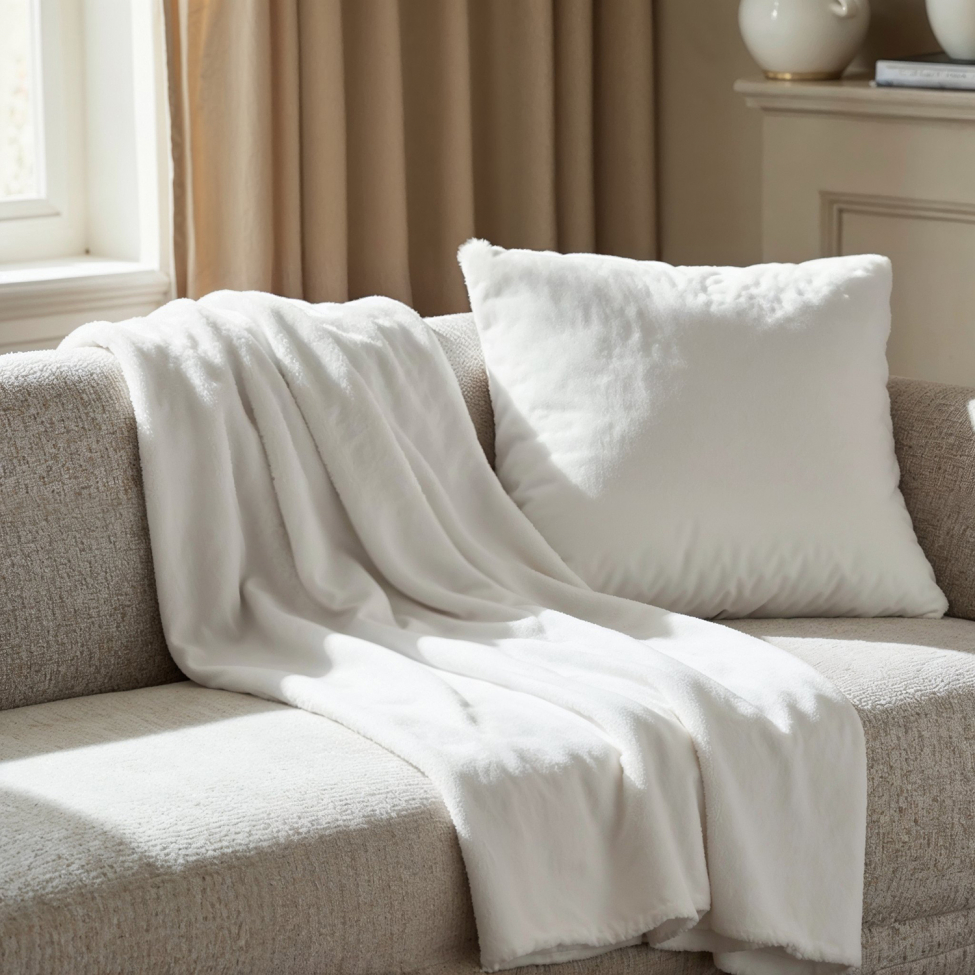 Housse de coussin ' Aranga Super Soft ' 45 x 45 cm - Blanche