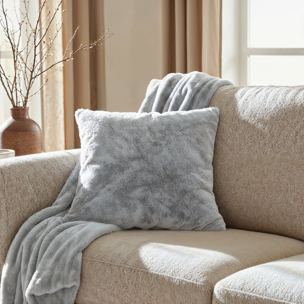 Housse de coussin ' Aranga Super Soft ' 45 x 45 cm - Gris