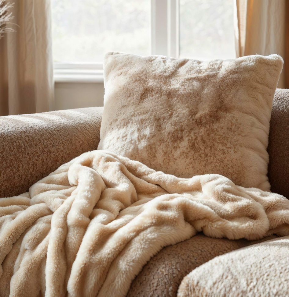 Housse de coussin ' Aranga Bubble ' 45 x 45 cm - Beige