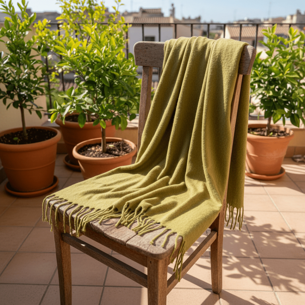 Plaid ' Samantha ' 130 x 170 cm - Vert olive