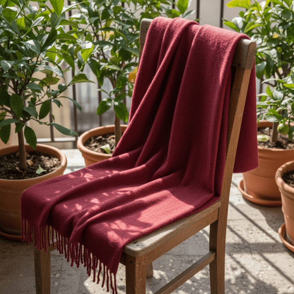 Plaid ' Samantha ' 130 x 170 cm - Rouge foncé