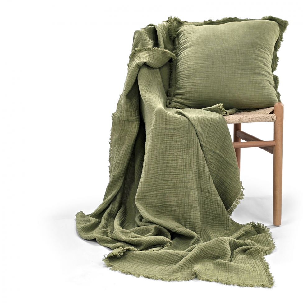 Housse de coussin ' Dorena ' 45 x 45 cm - Verte
