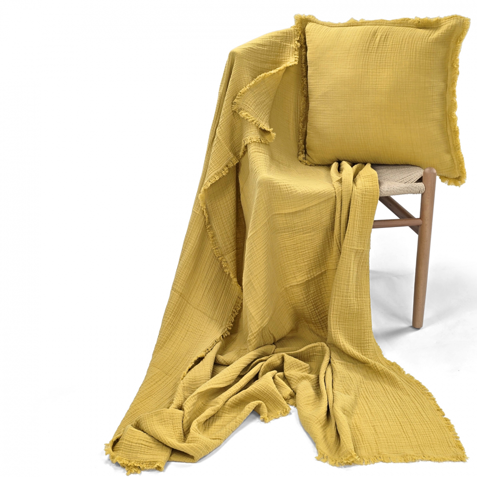 Housse de coussin ' Dorena ' 45 x 45 cm - Jaune