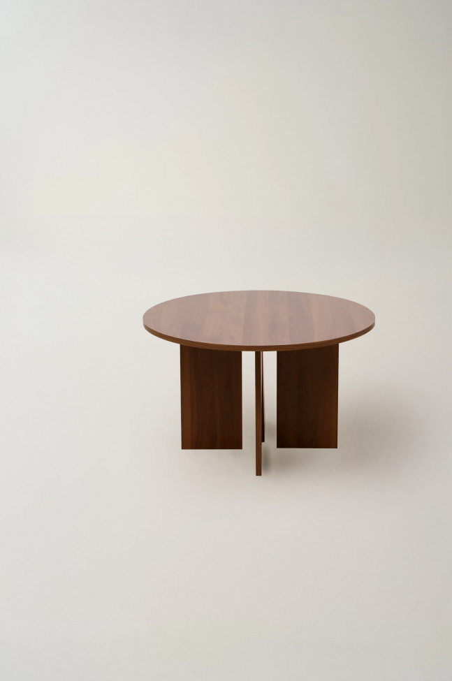 Table basse 'Créme' Ronde 75 cm - Noyer