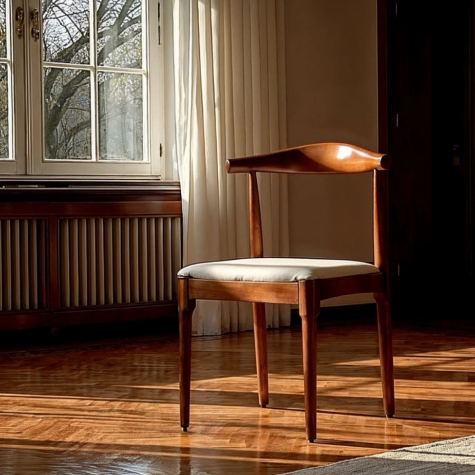 Chaise 'Fager' - Noyer/Beige