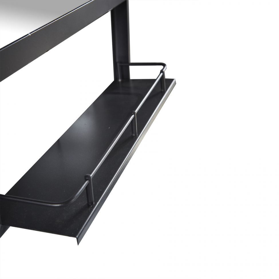 Miroir mural avec étagère 'Ebb' - Noir