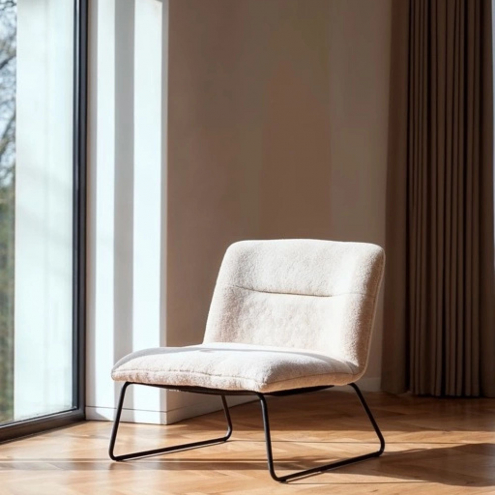Fauteuil 'Chelsea' - Blanc/Teddy