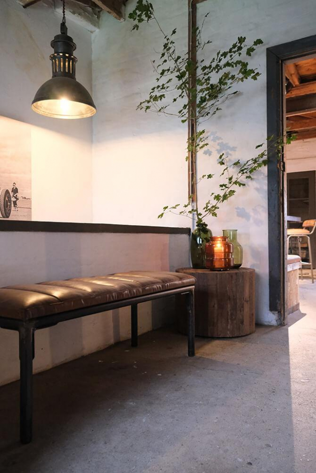 Banc 'Sean' - Cuir/Fer