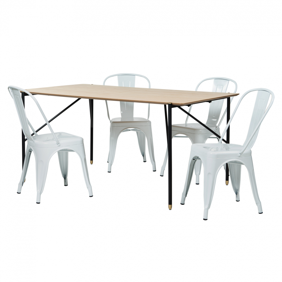 Groupe de repas 'Hornstull Montmartre' - 1 Table & 4 Chaises
