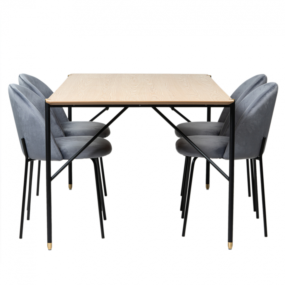 Groupe de repas 'Hornstull Elegant' - 1 Table & 4 Chaises