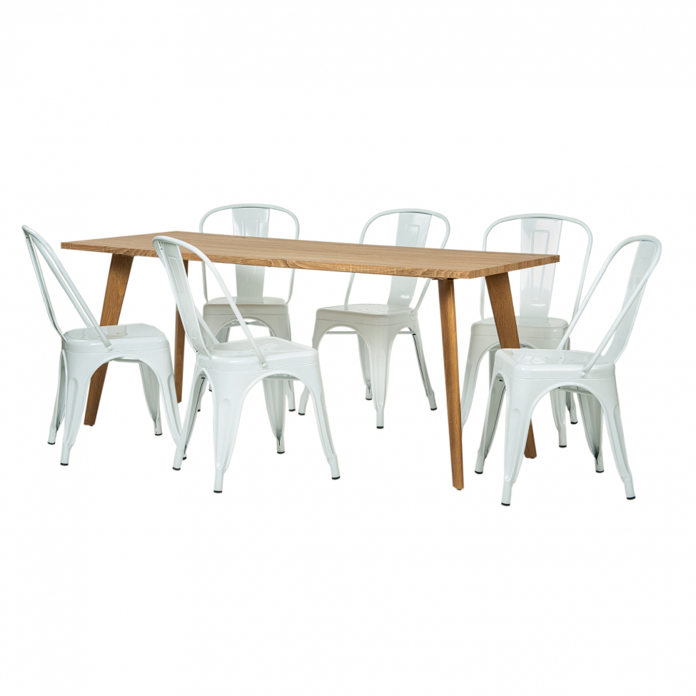 Groupe de repas 'Nordisk Montmartre' - 1 Table & 6 Chaises
