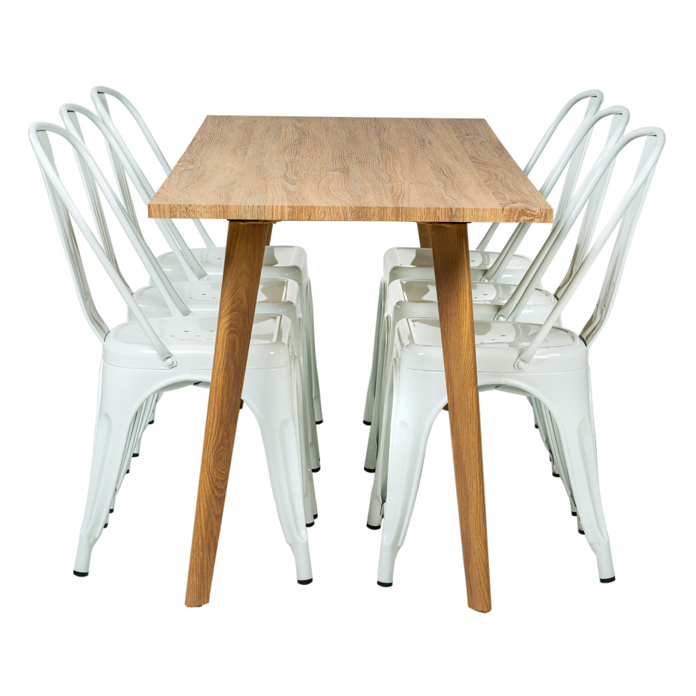 Groupe de repas 'Nordisk Montmartre' - 1 Table & 6 Chaises