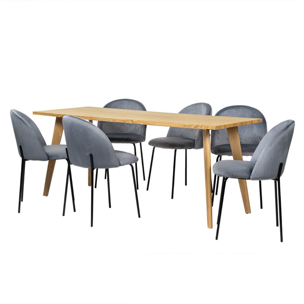 Groupe de repas 'Nordisk Elegant' - 1 Table & 6 Chaises