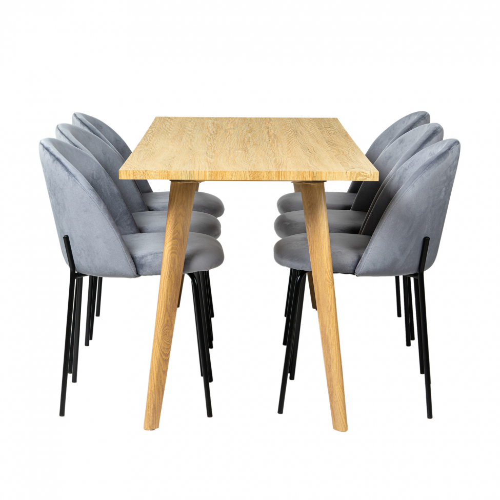 Groupe de repas 'Nordisk Elegant' - 1 Table & 6 Chaises