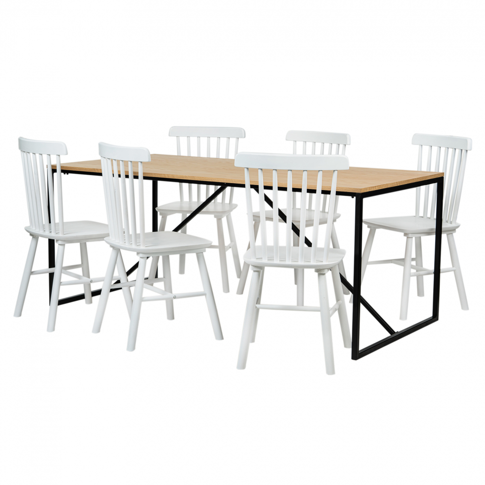 Groupe de repas 'Vega Elsa' - 1 Table & 6 Chaises