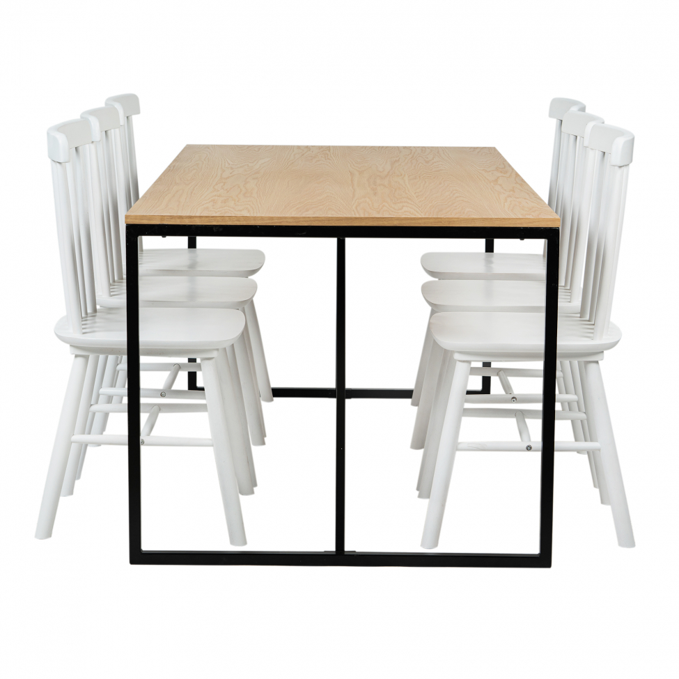 Groupe de repas 'Vega Elsa' - 1 Table & 6 Chaises