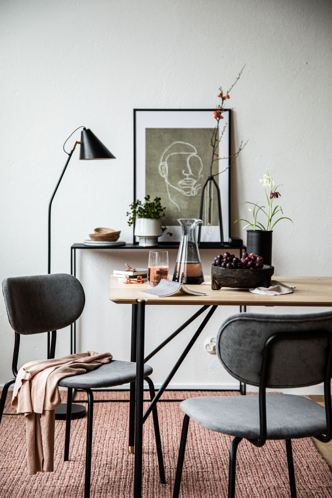 Groupe de repas 'Kungsholmen Hornstull' - 1 Table & 4 Chaises