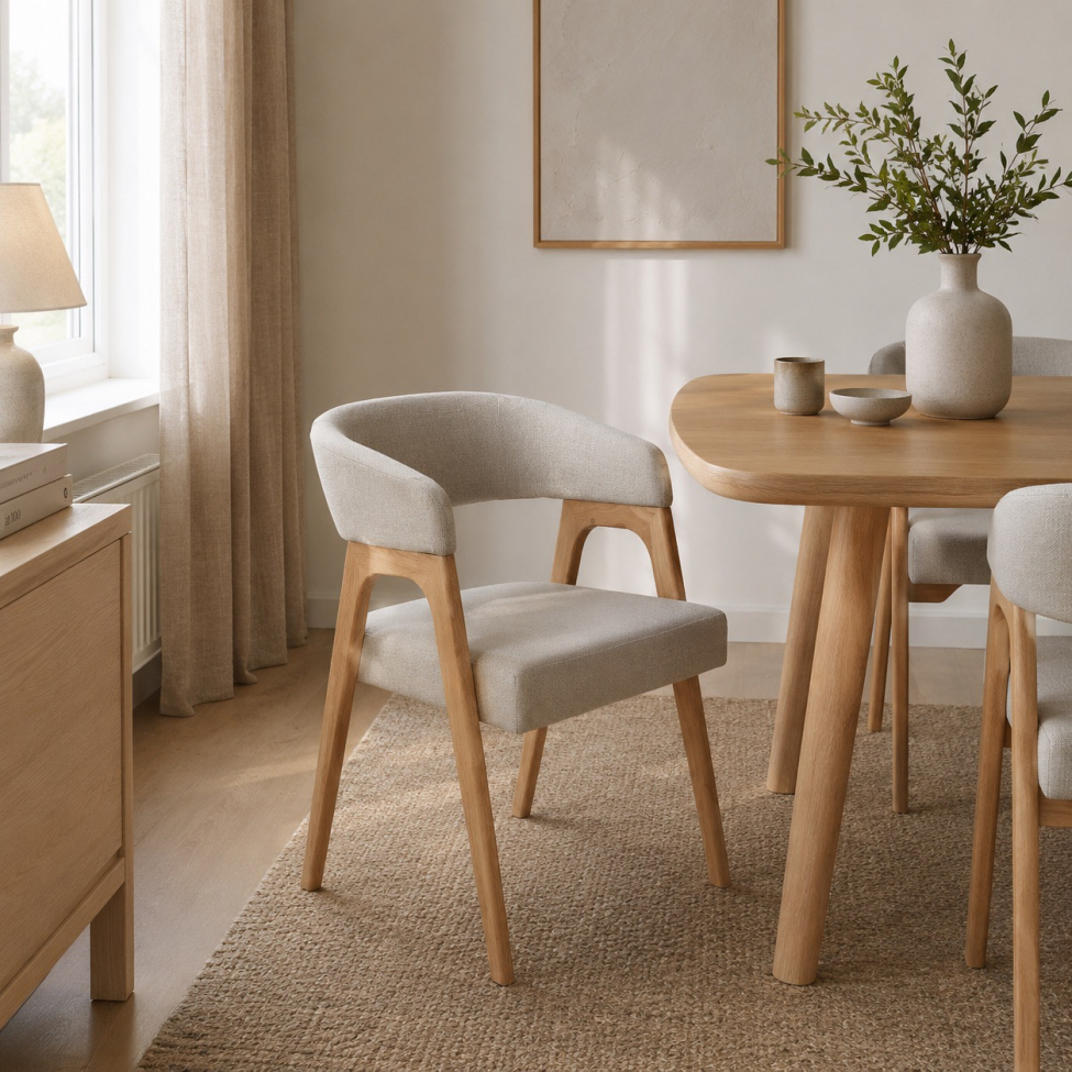 Chaise 'Alba' - Naturel/Gris