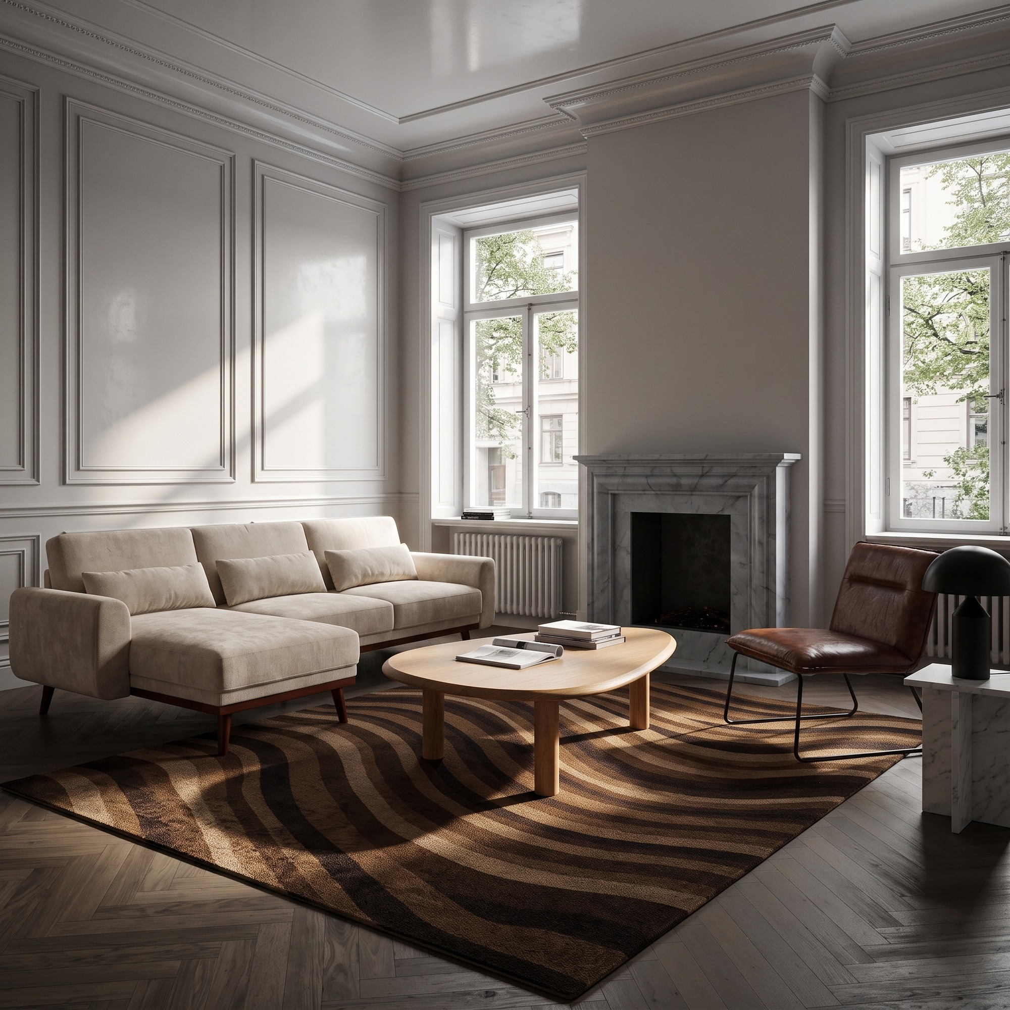 Table basse 'Uovo' 116.5x73cm - Naturel