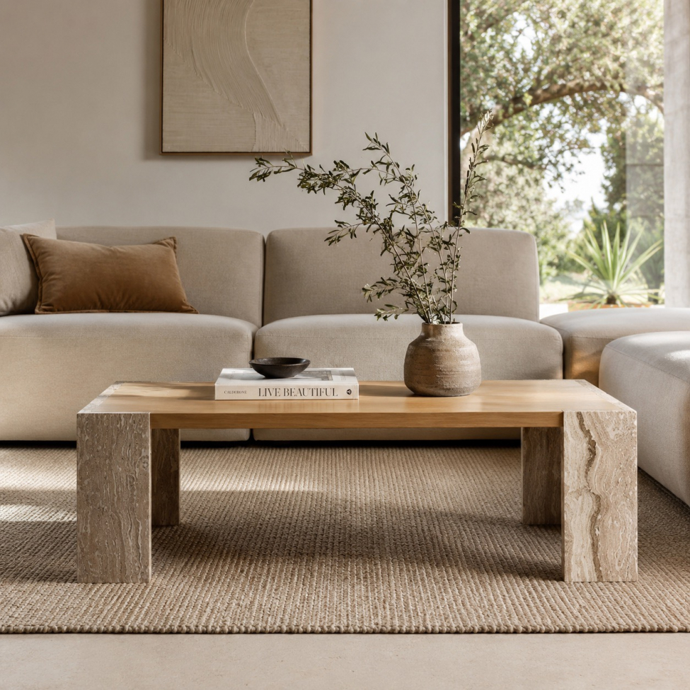 Table basse 'Monte' 115x75cm - Naturel