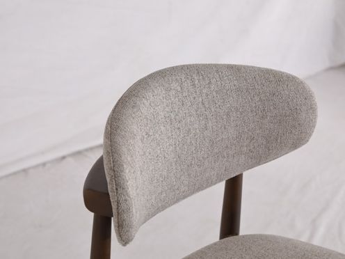 Tabouret de bar 'Milo' - Noyer/Gris